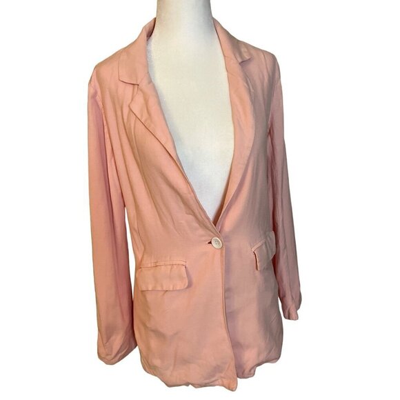 Charlie Holiday Elle LInen Blazer in Pink Lemonade 4 Womens Jacket - Picture 5 of 12